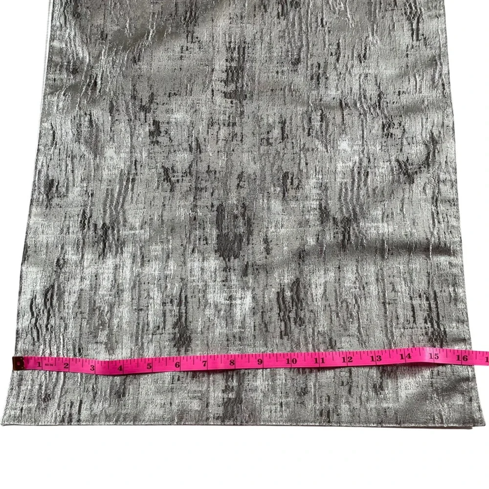 Tahari Home Metallic Textured Table Runner Silver Grey‎ Neutral Accent  16x90